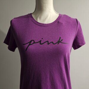 VICTORIAS's SECRET pink TOP tee SHORT SLEEVE purple